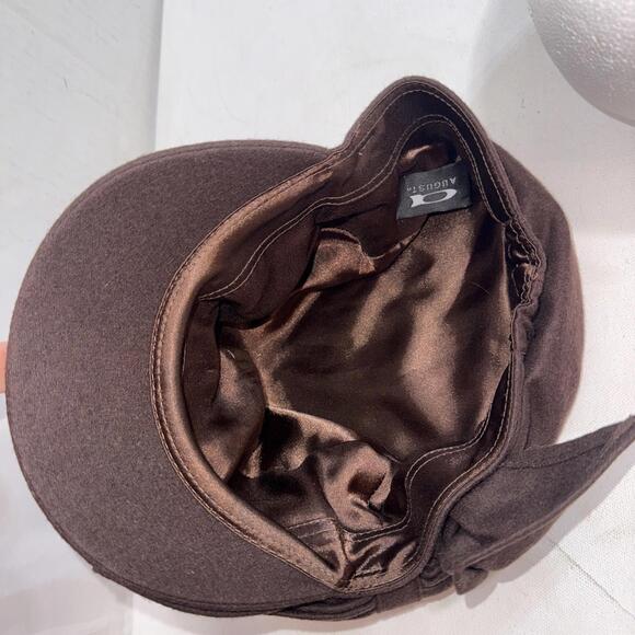 August Y2K Style Bow Brown Newsboy One Size Boho Hippie Wool Blend Ladies Hat - Picture 8 of 11